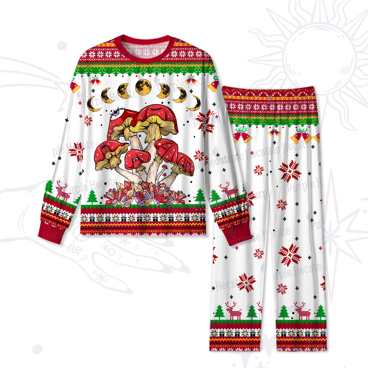 Purplehecate Magic Mushroom Christmas Pajamas