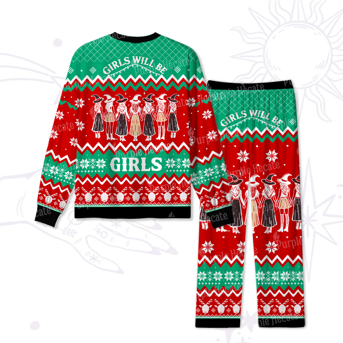 Purplehecate Girls Will Be Girls Witch Christmas Pajamas