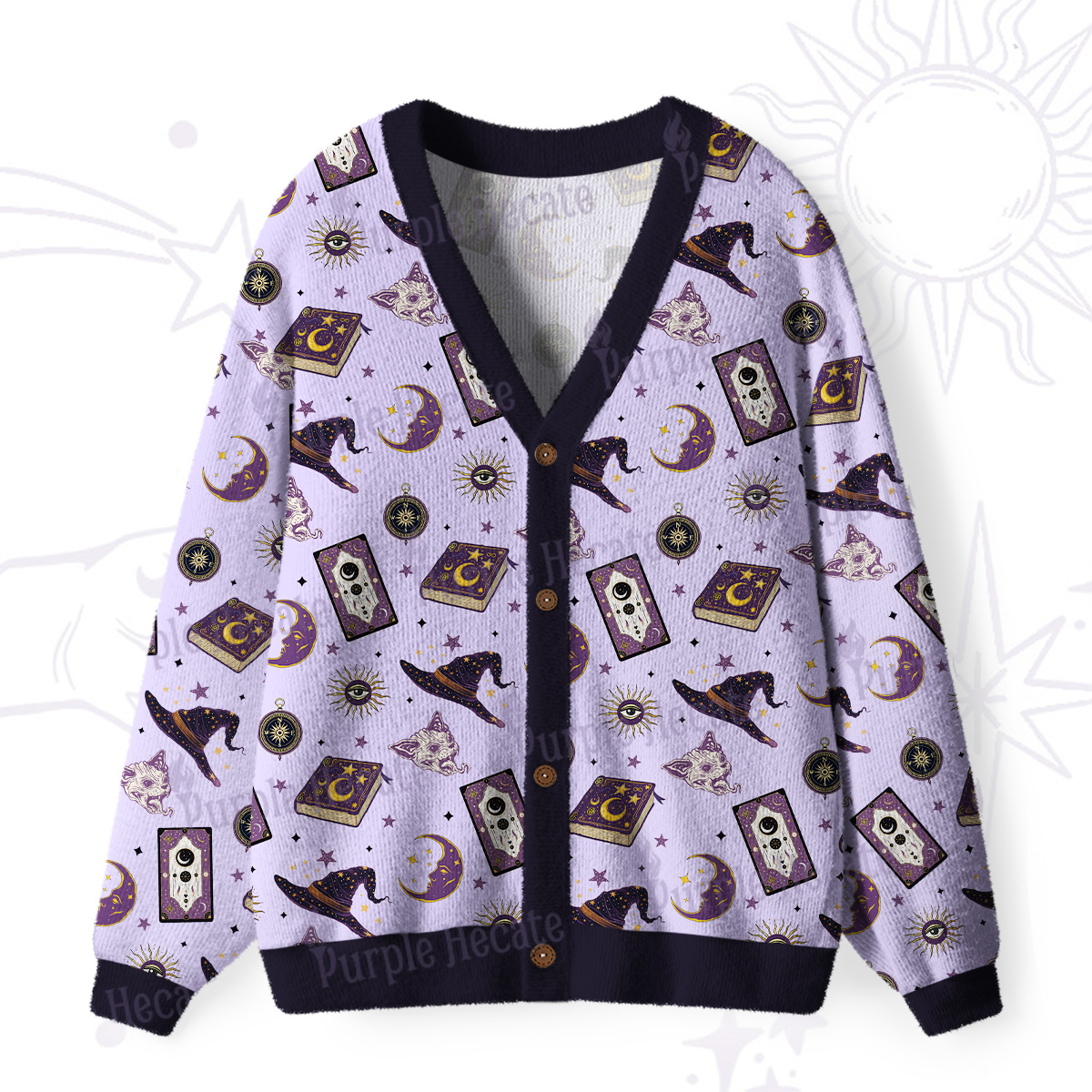 Purplehecate Celestial Witch Cardigan Ugly Cardigan Sweaters