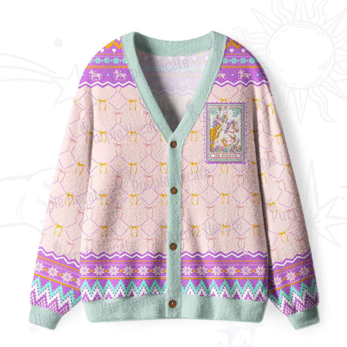Purplehecate The Audacity Goddess Ugly Cardigan Sweaters