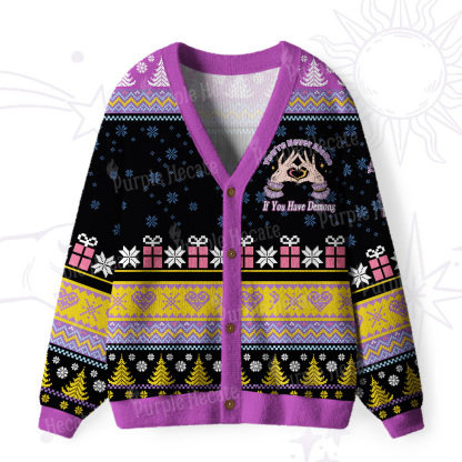 Purplehecate You're Never Alone If You Have Demons Ugly Cardigan Sweaters