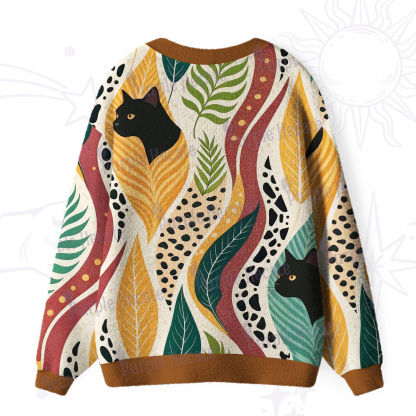 Purplehecate Mystic Forest Cat Ugly Cardigan Sweaters
