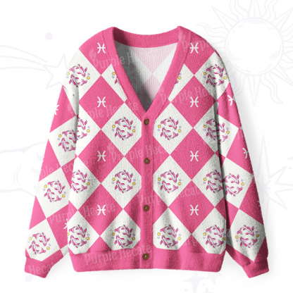 Purplehecate Pisces Spirit Zodiac Ugly Cardigan Sweaters