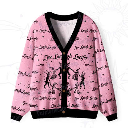Purplehecate Live Laugh Lucifer Ugly Cardigan Sweaters