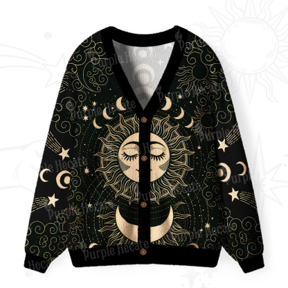 Purplehecate Lunar Eclipse Ugly Cardigan Sweaters