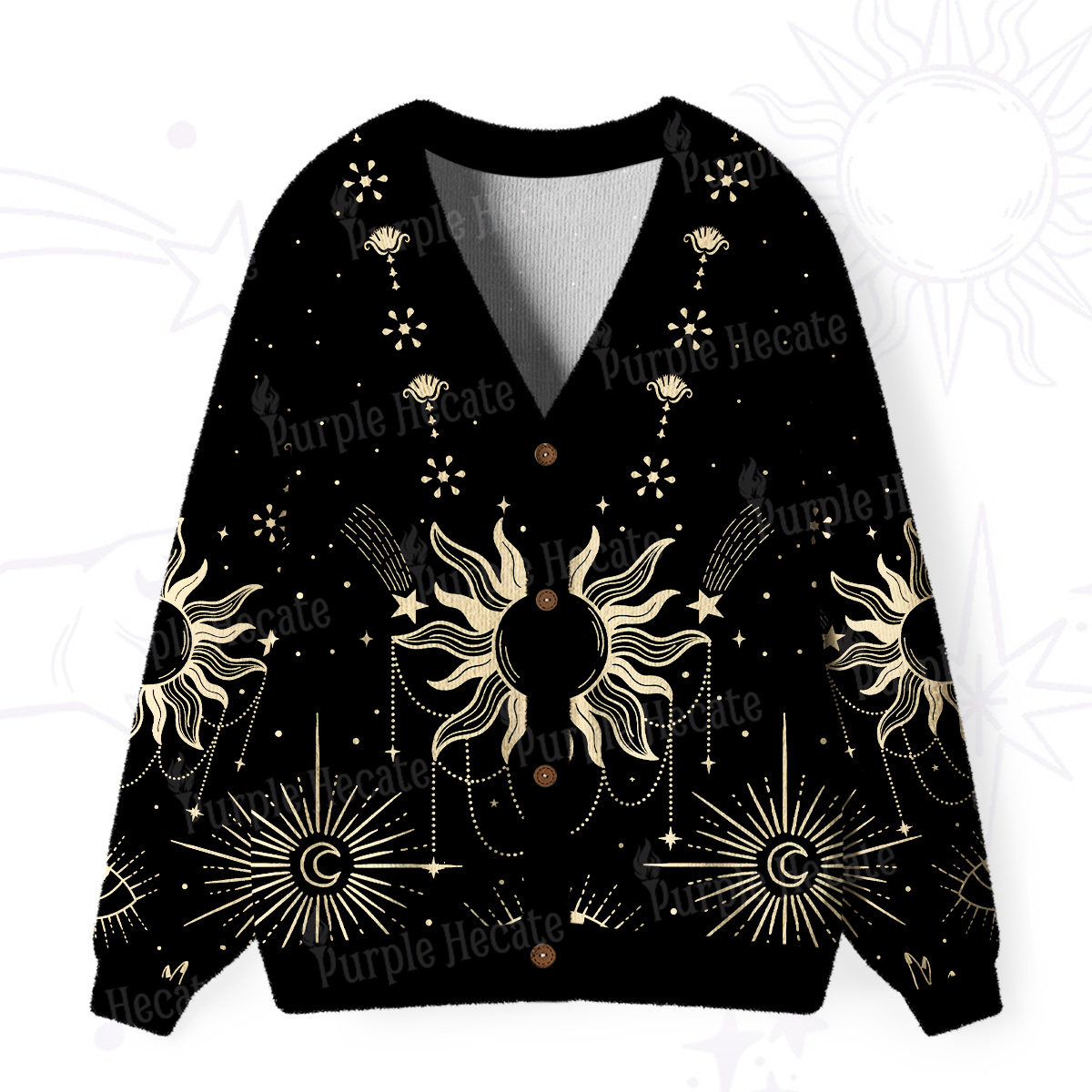 Purplehecate Solar Oracle Ugly Cardigan Sweaters