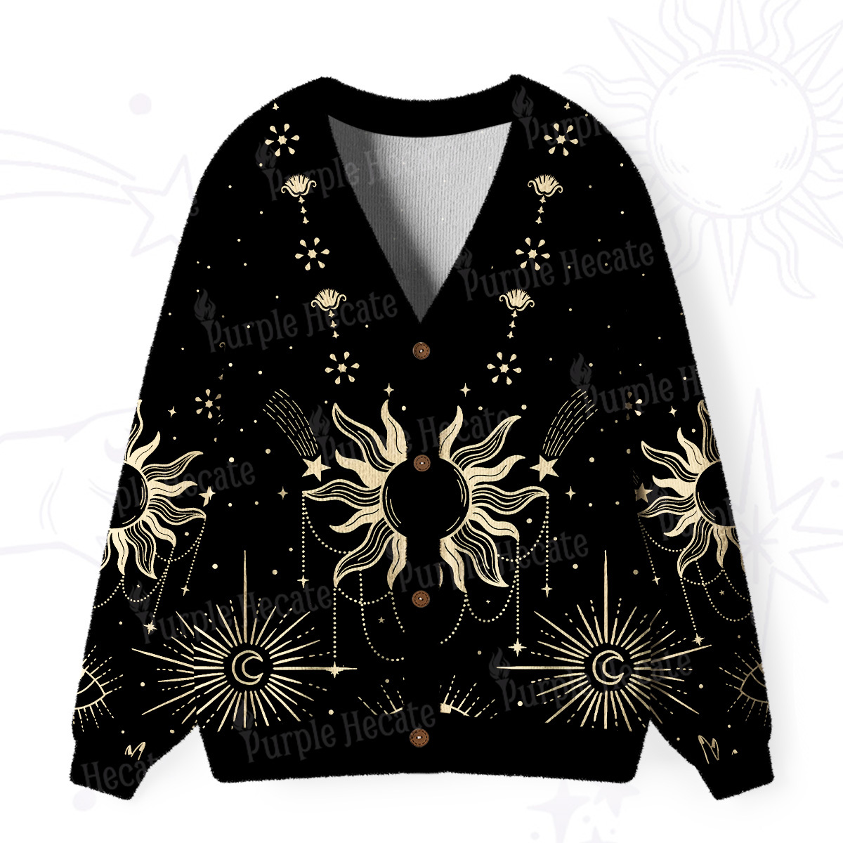 Purplehecate Solar Oracle Ugly Cardigan Sweaters