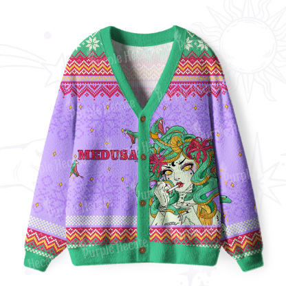Purplehecate The Greek Goddess Medusa Ugly Cardigan Sweaters