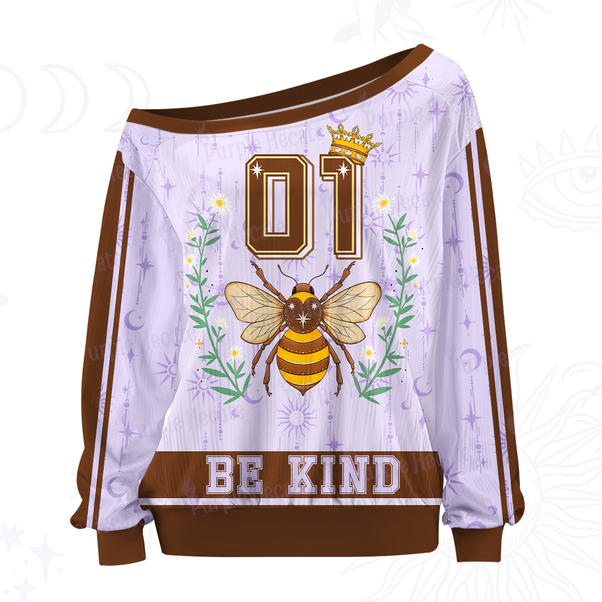 Purplehecate Bee Kingdom Be Kind Off The Shoulder Graphic Jersey