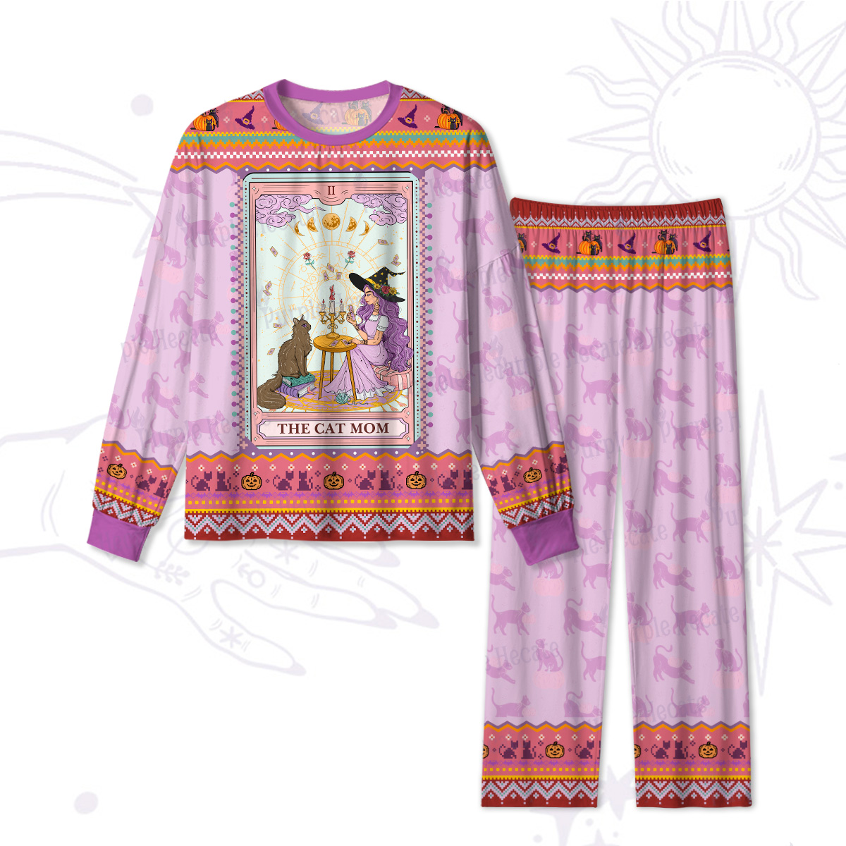 Purplehecate The Cat Witch Mom Tarot Halloween Pajamas