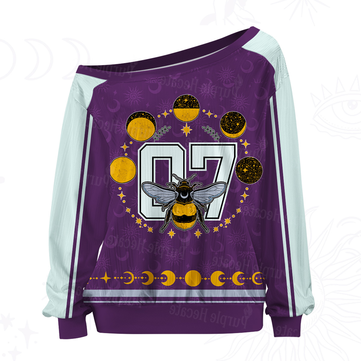 Purplehecate Moon Bee Guards the Stars Off The Shoulder Graphic Jersey