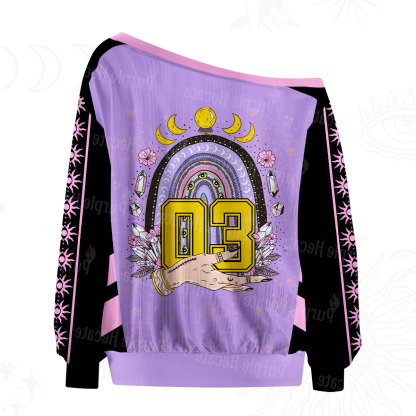 Purplehecate Magic Rainbow Off The Shoulder Graphic Jersey