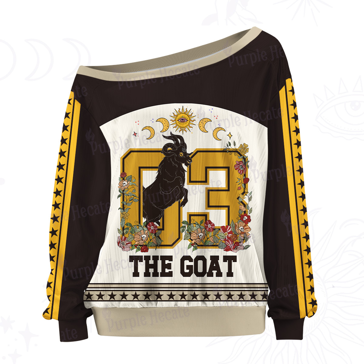 Purplehecate The Goat Off The Shoulder Graphic Jersey