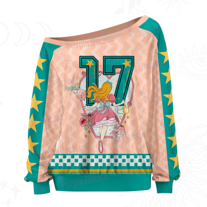 Purplehecate Alice's Secret Garden Off The Shoulder Graphic Jersey