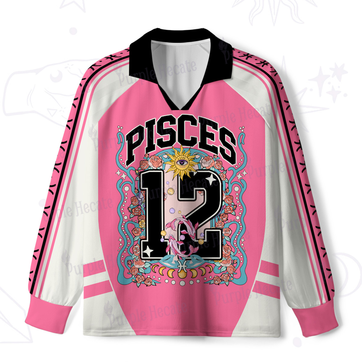 Purplehecate Pisces Spirit Zodiac Long Sleeve Jersey Shirt