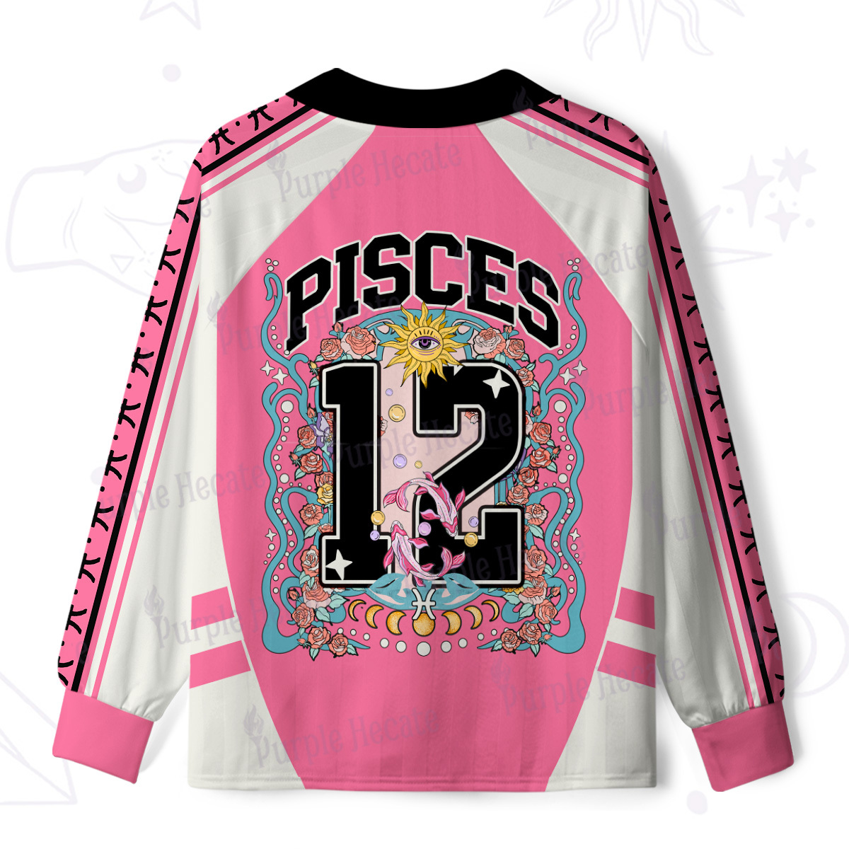 Purplehecate Pisces Spirit Zodiac Long Sleeve Jersey Shirt