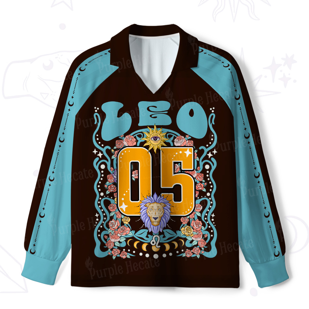 Purplehecate Leo Spirit Zodiac Long Sleeve Jersey Shirt