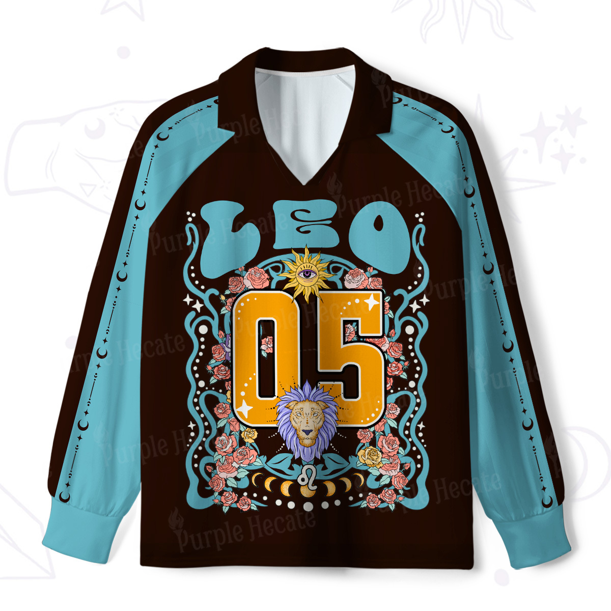 Purplehecate Leo Spirit Zodiac Long Sleeve Jersey Shirt
