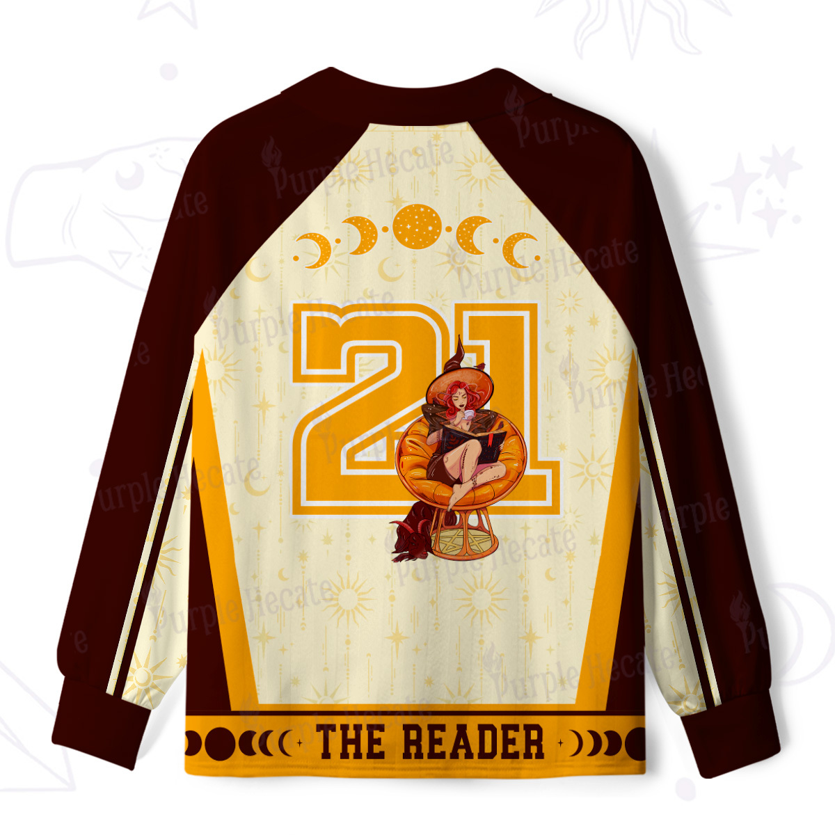 Purplehecate The Reader Moonlit Tales Long Sleeve Jersey Shirt