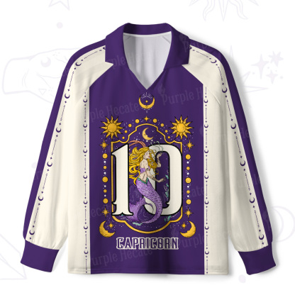 Purplehecate Capricorn Zodiac Long Sleeve Jersey Shirt