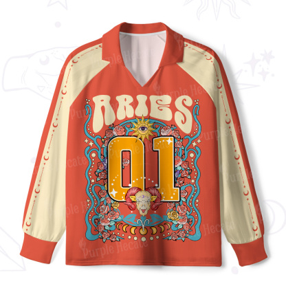Purplehecate Aries Spirit Zodiac Long Sleeve Jersey Shirt