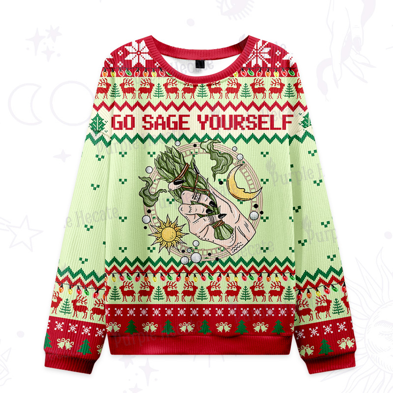 Purplehecate Go Sage Yourself Ugly Christmas Sweatshirts