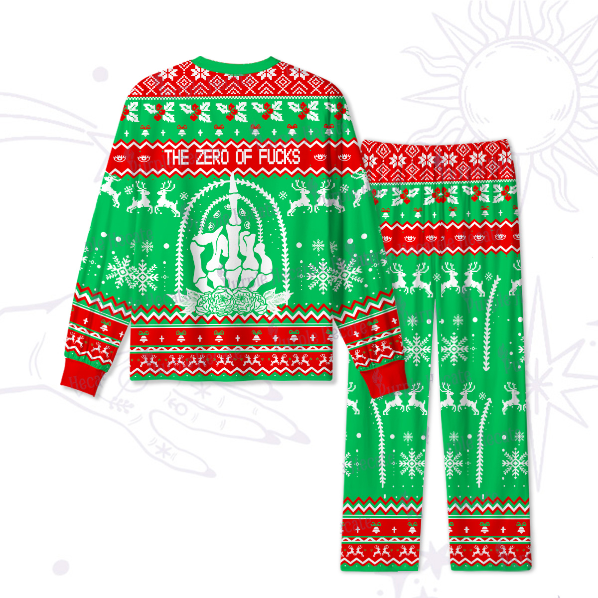 Purplehecate The Zero Of Fucks Tarot Christmas Pajamas