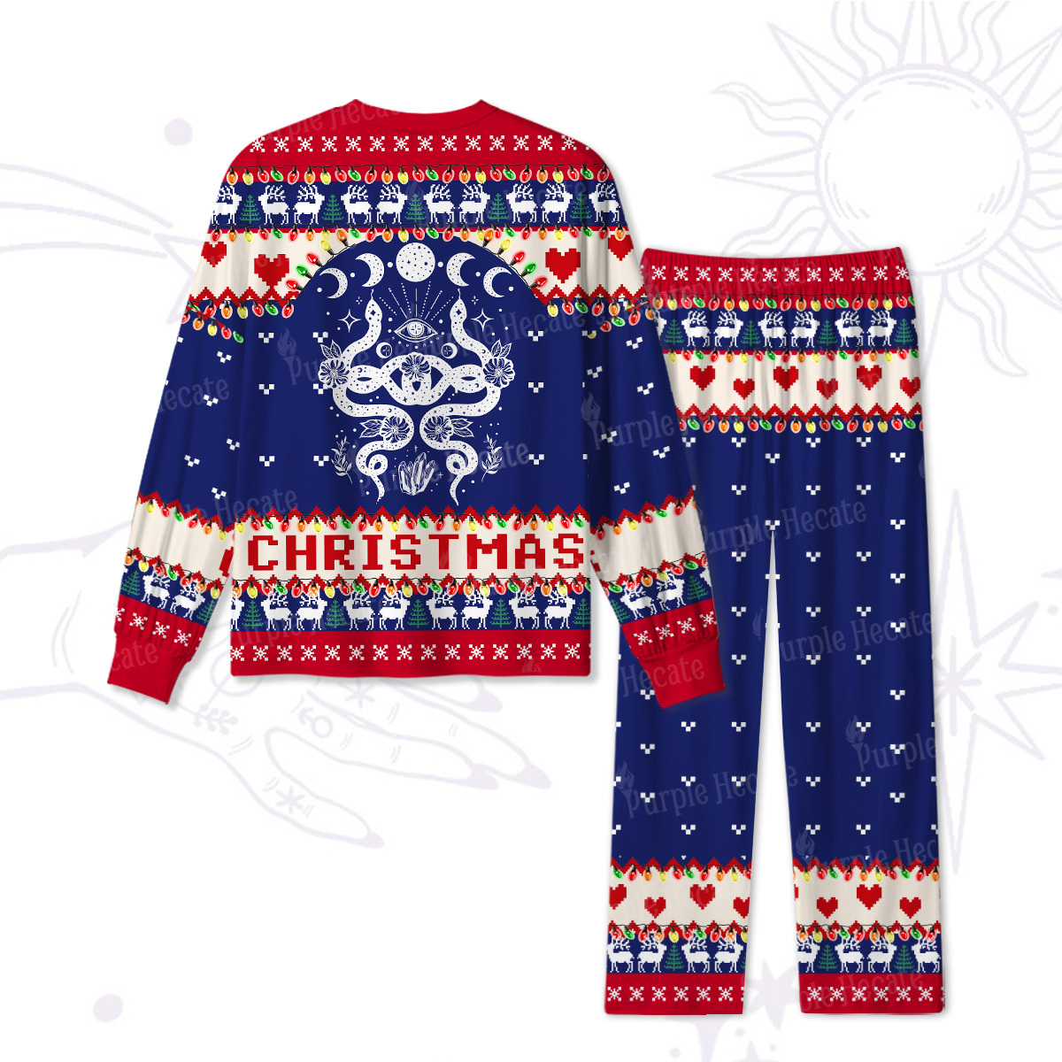Purplehecate Lunar Serpent Alchemy Christmas Pajamas