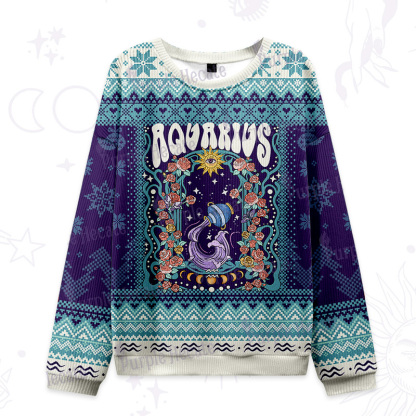 Purplehecate Aquarius Spirit Zodiac Ugly Christmas Sweatshirts