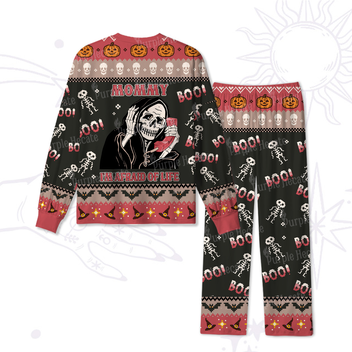 Purplehecate The Mommy I'm Afraid Of Life Oracle Card Halloween Pajamas