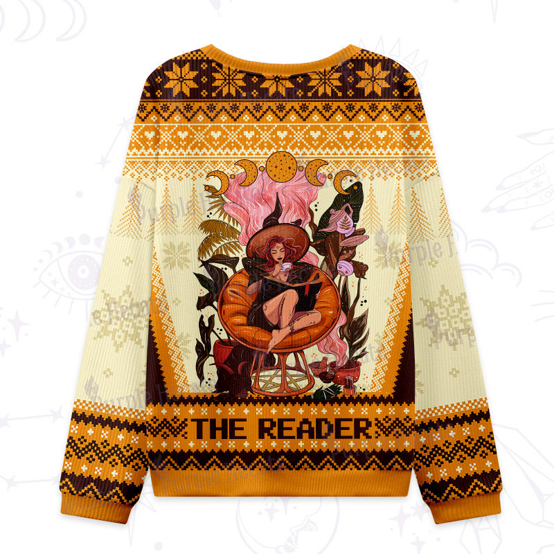 Purplehecate The Reader Moonlit Tales Ugly Christmas Sweatshirts
