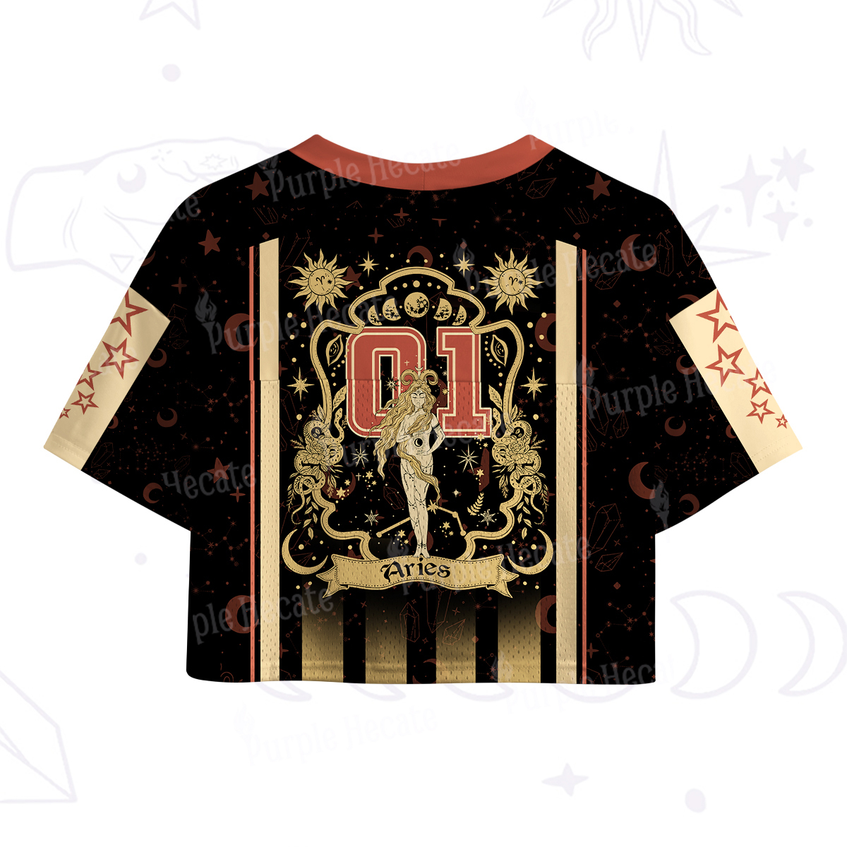 Purplehecate Aries' Astral Mirage Zodiac Crop Sports Jersey