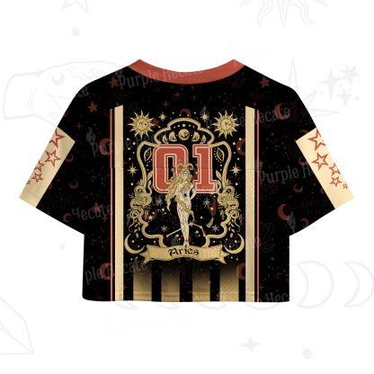 Purplehecate Aries' Astral Mirage Zodiac Crop Sports Jersey