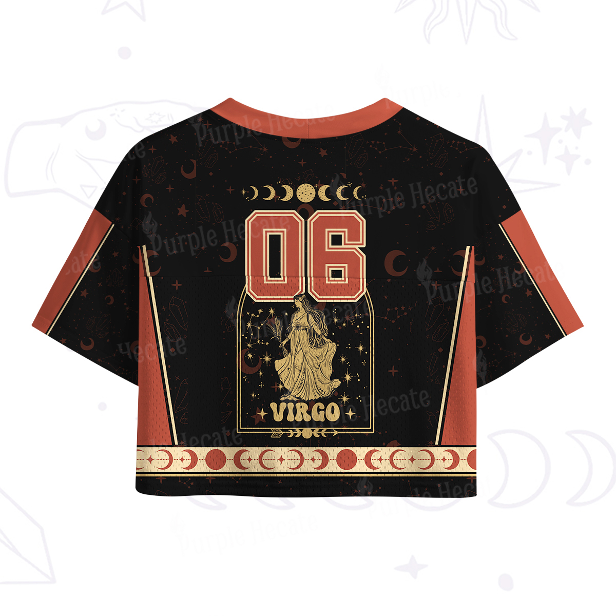Purplehecate Zodiac Virgo Under the Stars Crop Sports Jersey