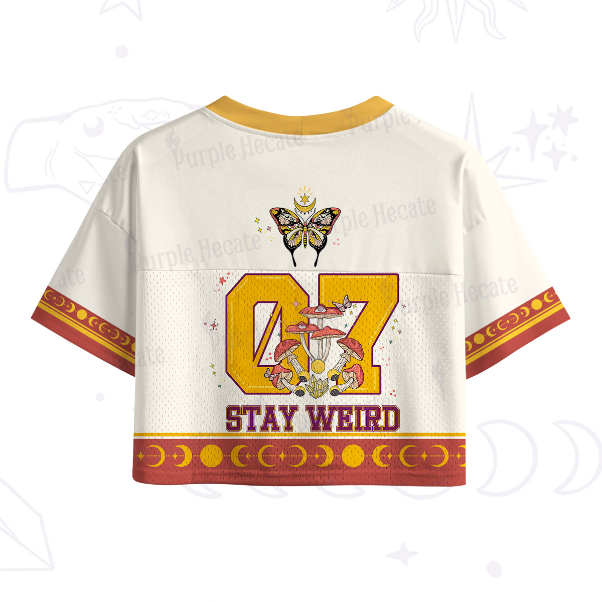 Purplehecate Stay Weird Crop Sports Jersey