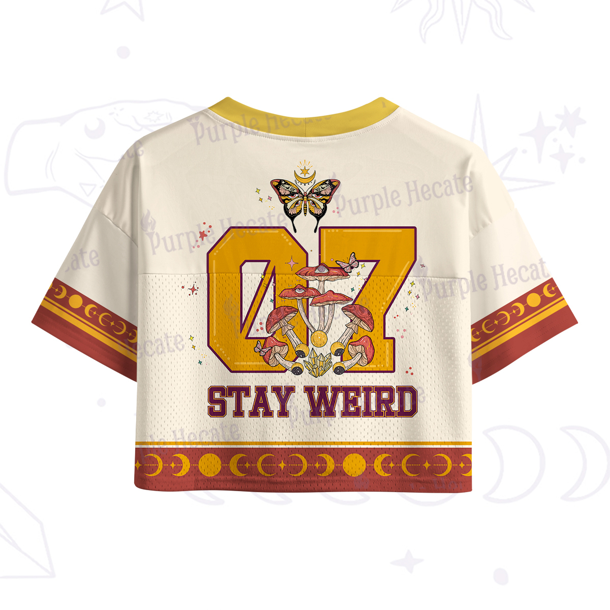 Purplehecate Stay Weird Crop Sports Jersey