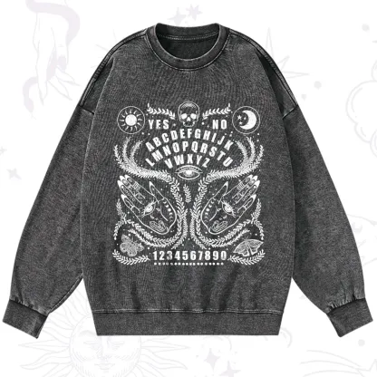 Purplehecate Ouija Spirit Board Washed Sweatshirt
