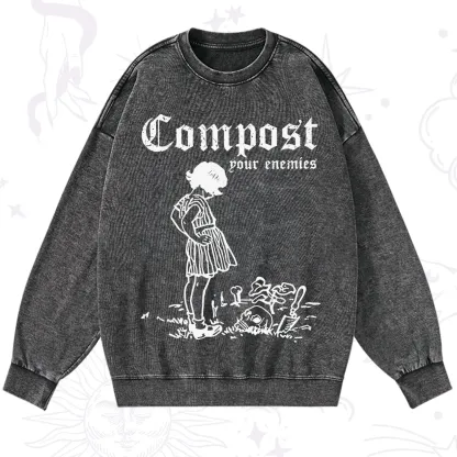Purplehecate Compost Your Enemies Washed Sweatshirt