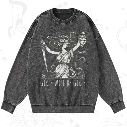 Purplehecate Girls Will Be Girls Medusa Washed Sweatshirt