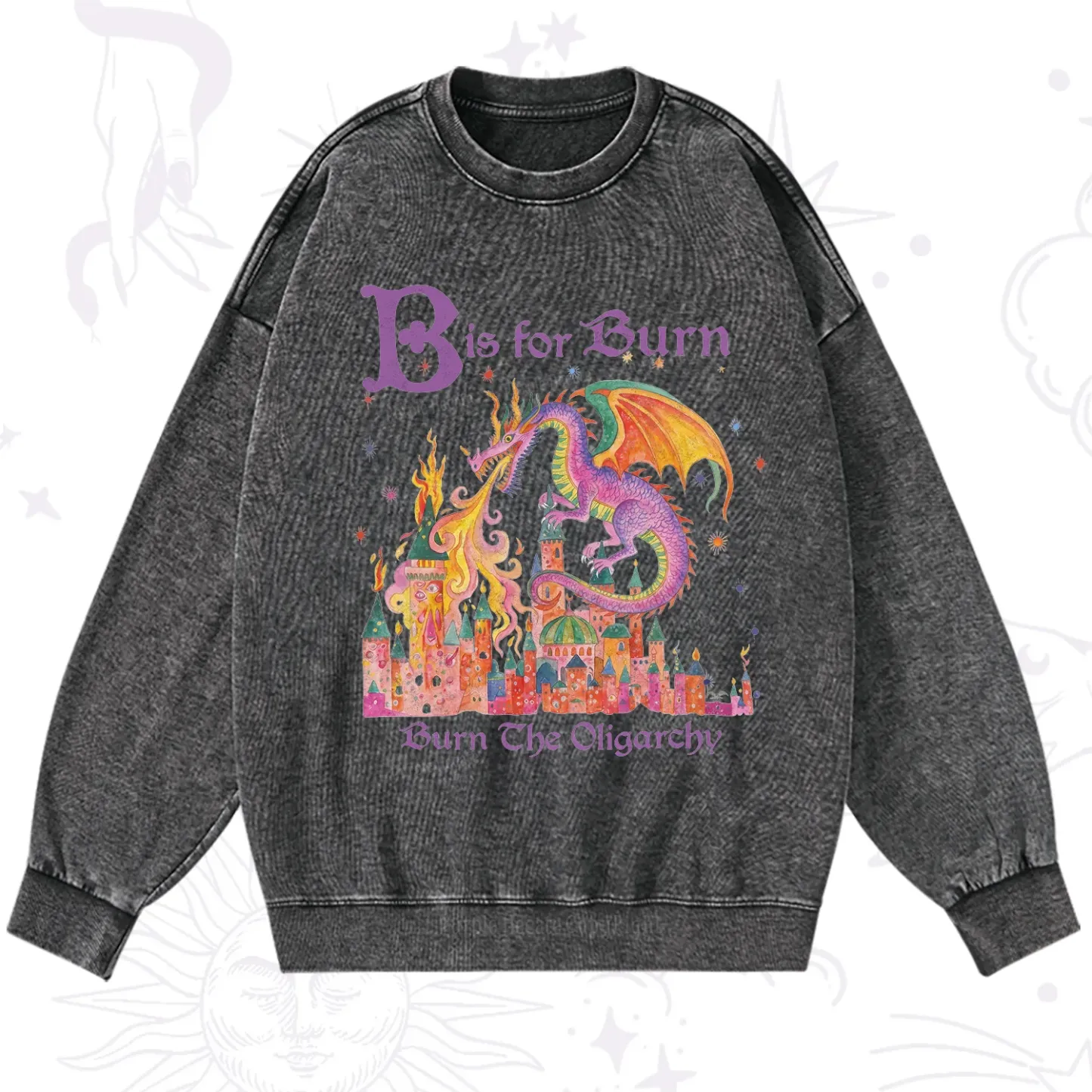 Purplehecate Burn The Oligarchy Washed Sweatshirt