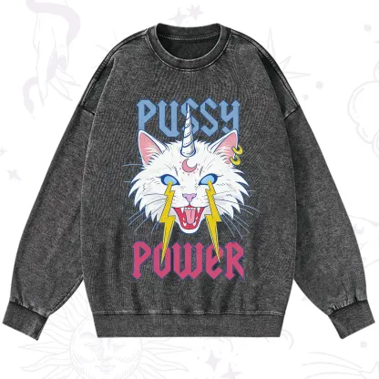 Purplehecate Pussy Power Washed Sweatshirt