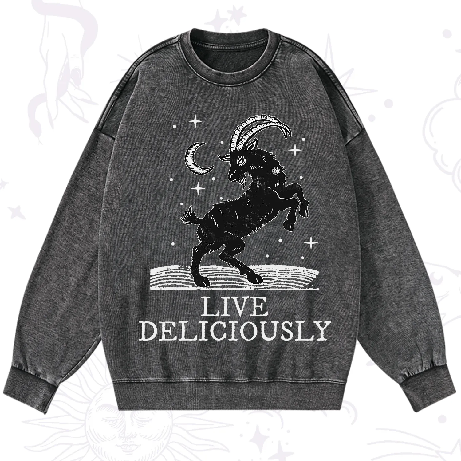 Purplehecate Live Deliciously Washed Sweatshirt