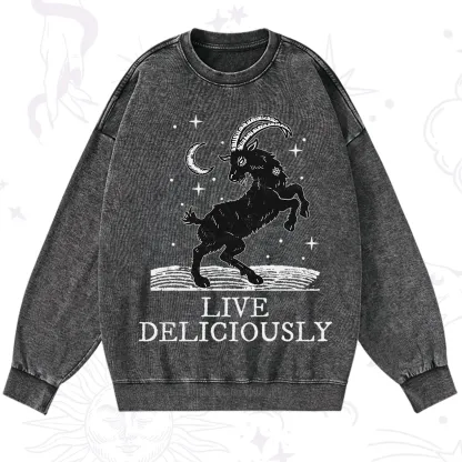Purplehecate Live Deliciously Washed Sweatshirt