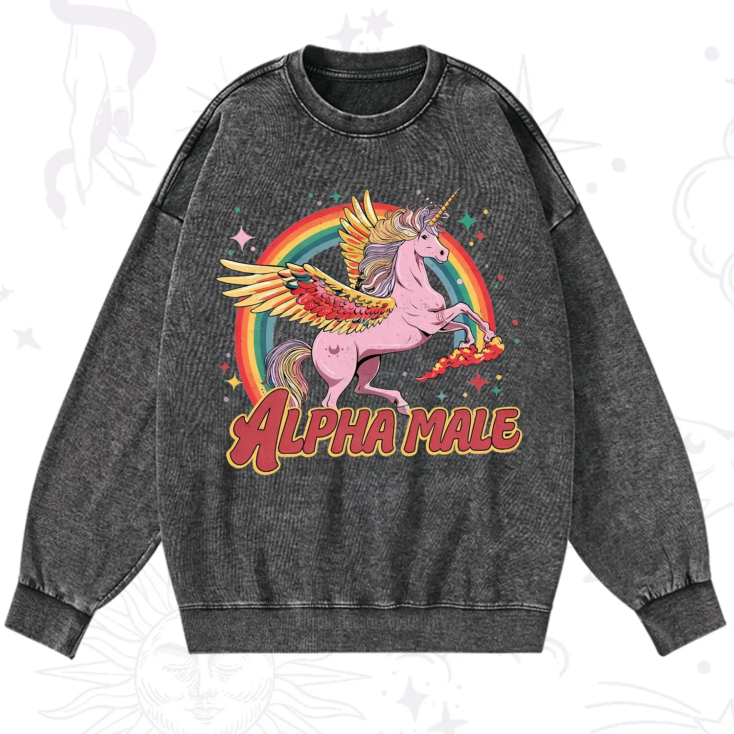 Magic Purplehecate Alpha Male Washed Sweatshirt