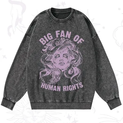 Purplehecate Big Fan of Human Rights Washed Sweatshirt