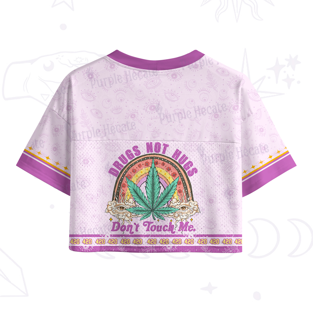Purplehecate 420 Vibes Don’t Touch My Weed Crop Sports Jersey