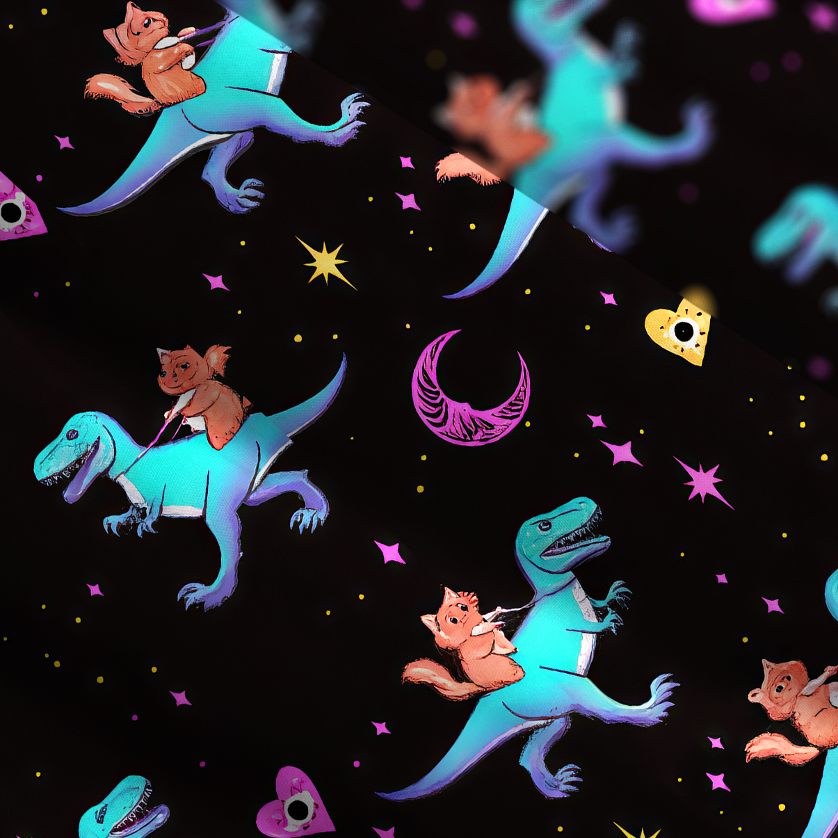 Purplehecate Witch Cat Rides the Dino Wide Straps Maxi Dress