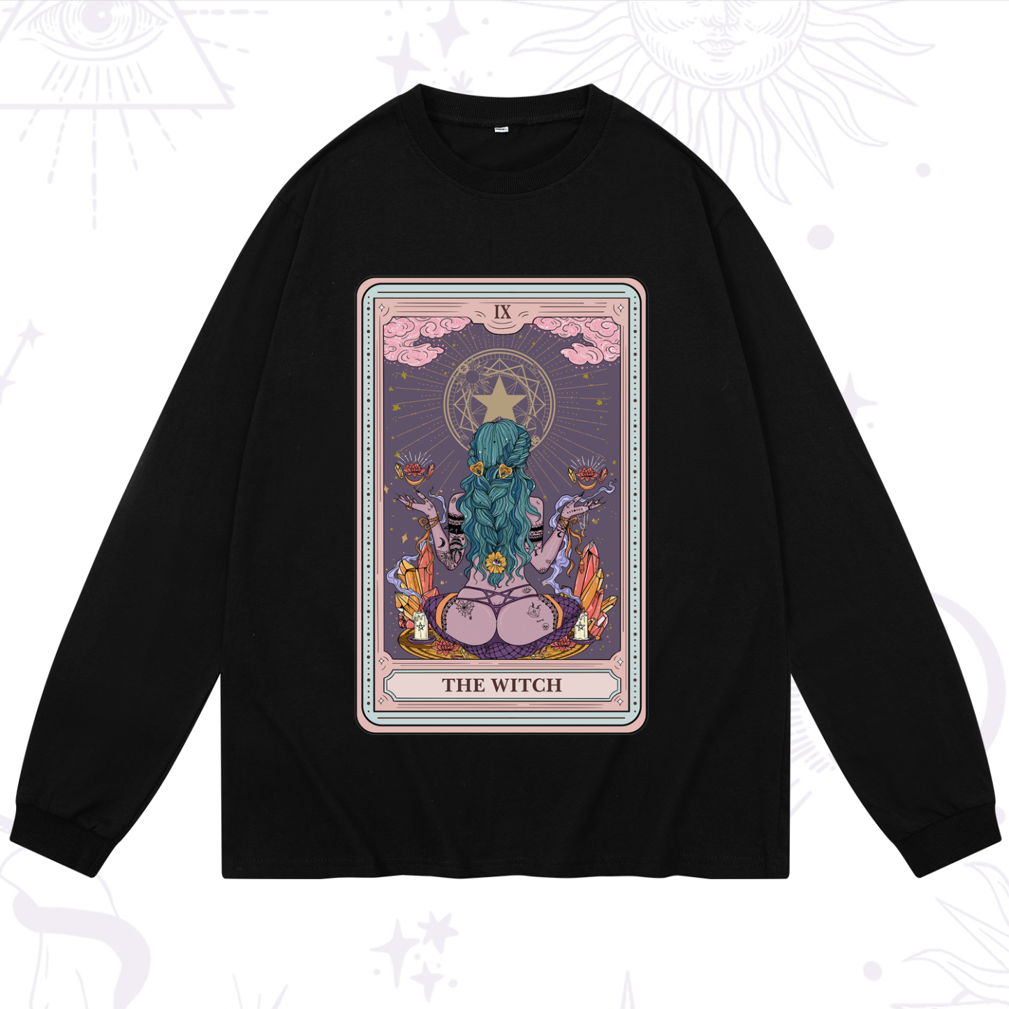 Purplehecate The Witch Tarot Card Long Sleeve T-Shirt