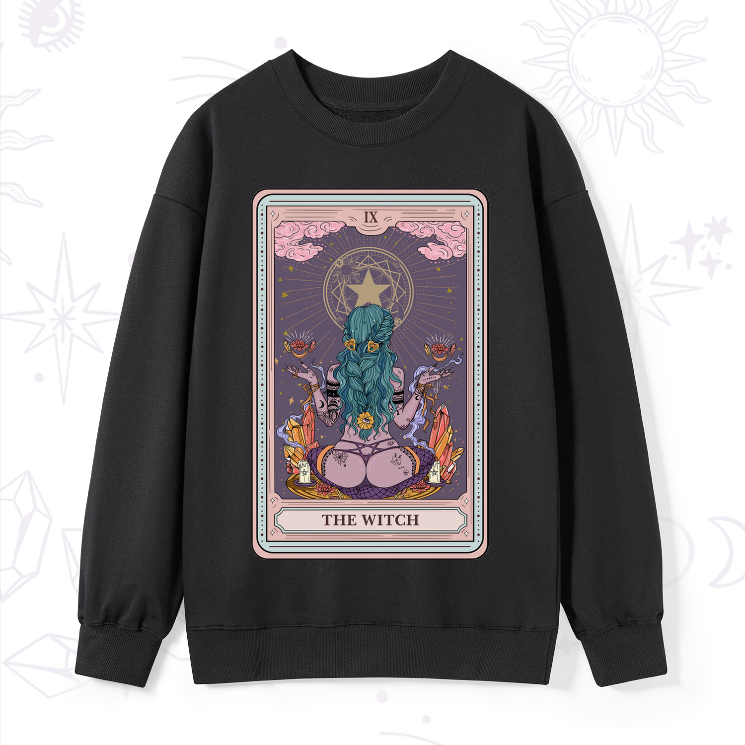 Purplehecate The Witch Tarot Card Sweatshirt
