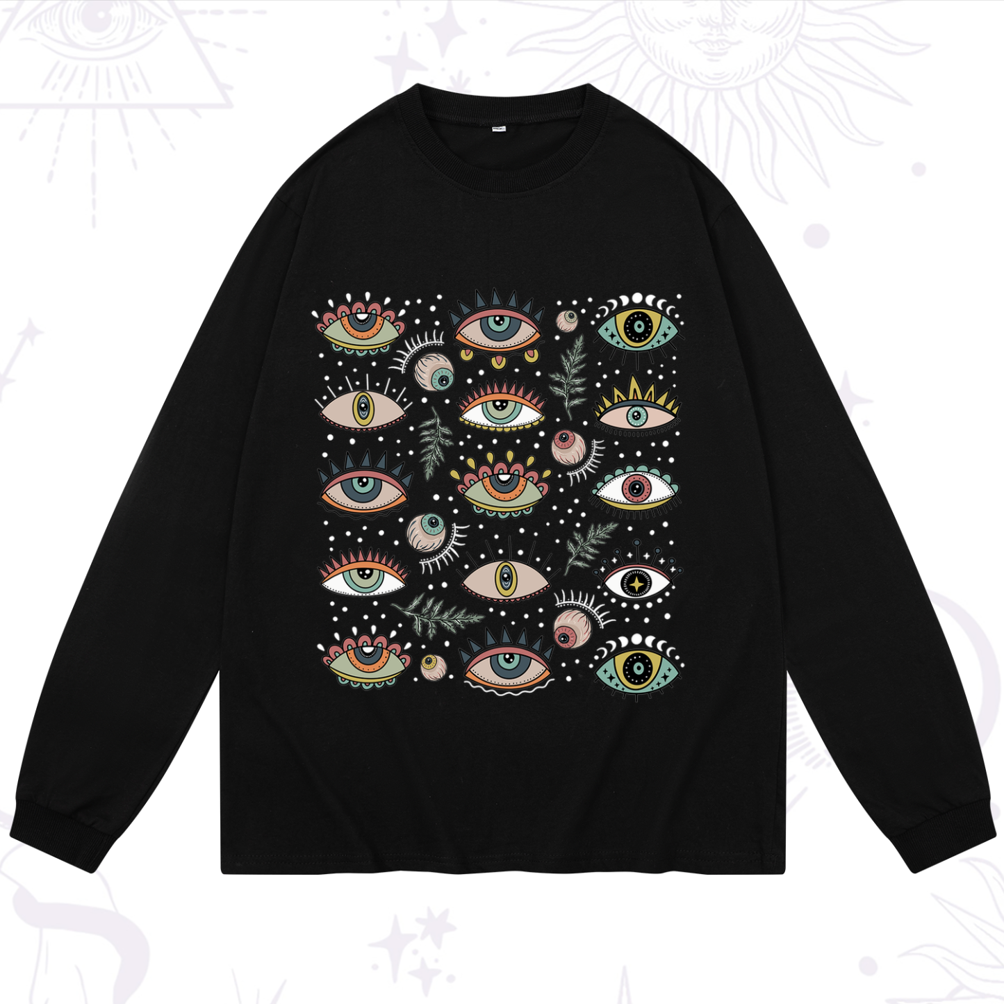 Purplehecate Evil Eye Array Long Sleeve T-Shirt